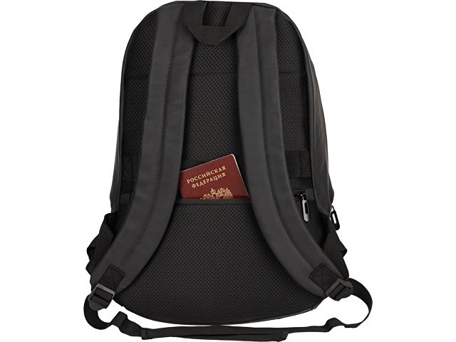 Рюкзак Glam для ноутбука 15'' из мягкой экокожи, черный