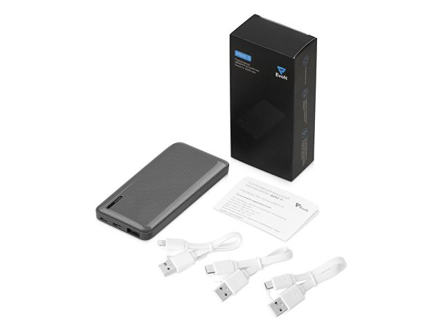 Внешний аккумулятор Evolt "Mini-5", 5000 mAh, серый