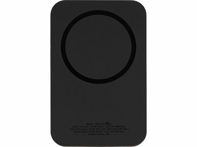 Магнитный беспроводной внешний аккумулятор "MagnetIQ", 5000 mah, 10 W, черный