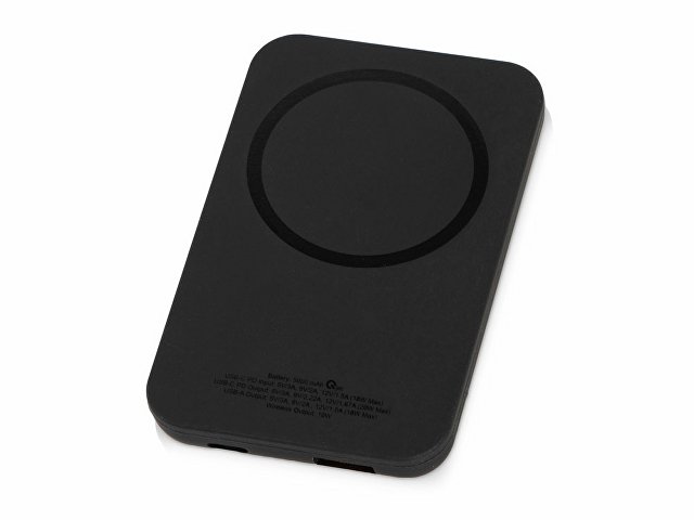 Магнитный беспроводной внешний аккумулятор "MagnetIQ", 5000 mah, 10 W, черный