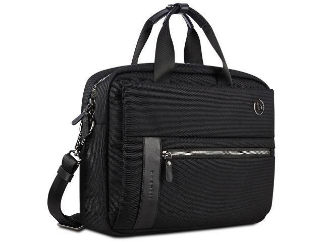 Портфель мужской BUGATTI НЕРО | NERO 15'', чёрный, нейлон 1680D/кожа, 42х10х30 см