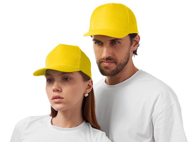 Бейсболка "Poly" 5-ти панельная 120 гр, желтый