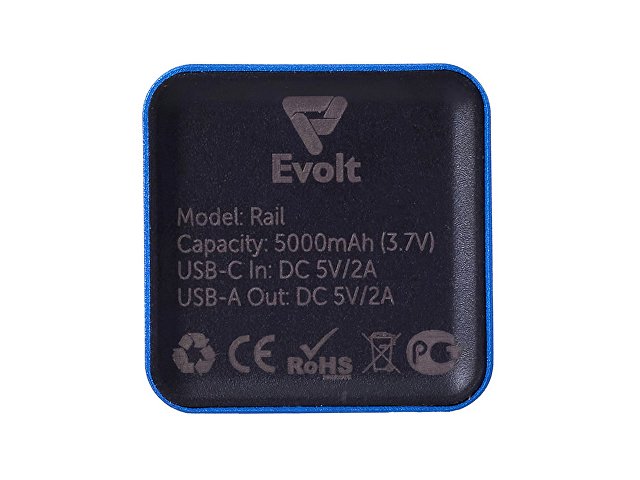 Внешний аккумулятор «Rail», 5000 mAh, синий