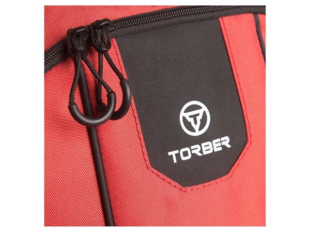 Рюкзак TORBER РАКЕТА с отделением для ноутбука 15,6", красный, полиэстер 600D, 46 х 30 x 13 см