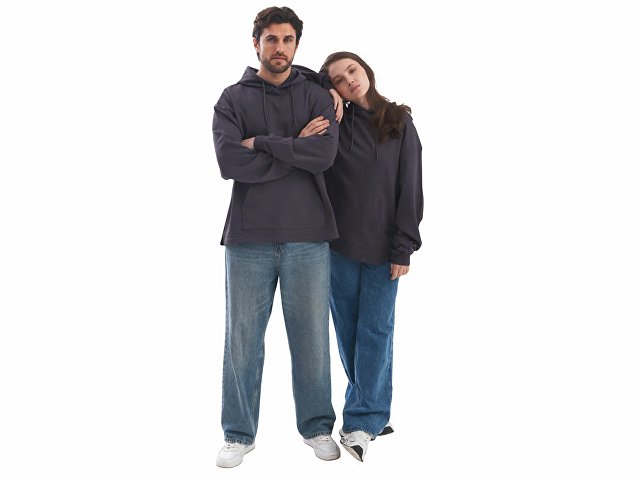 Худи оверсайз «Alpha.01» унисекс, темно-серый