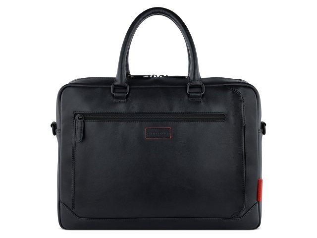 Портфель мужской BUGATTI КЛАРК | CLARK, чёрный, воловья кожа/полиэстер, 40х9,5х29 см, 10 л