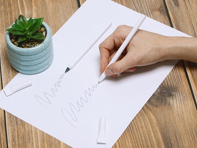 Вечный карандаш из переработанной бумаги "Recycled pencil", белый