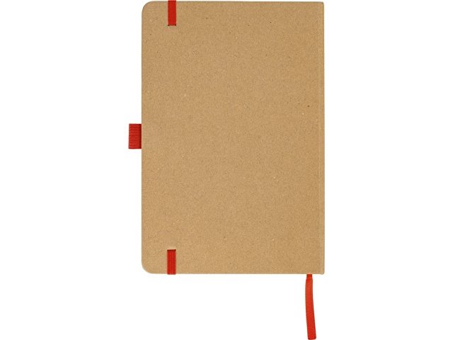 Блокнот A5 "Sevilia Color", твердая обложка из крафта, 80 листов, цветной срез и форзац, натуральный/красный