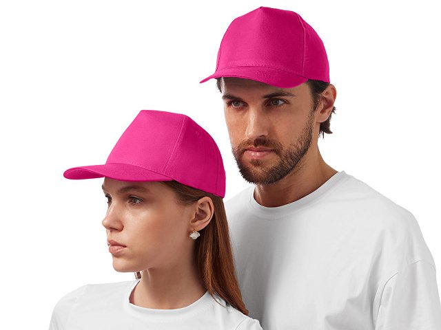 Бейсболка "Poly" 5-ти панельная 120гр, фуксия