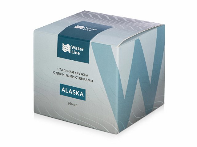 Кружка стальная Alaska с крышкой слайдером, powder coating, белый (Р)
