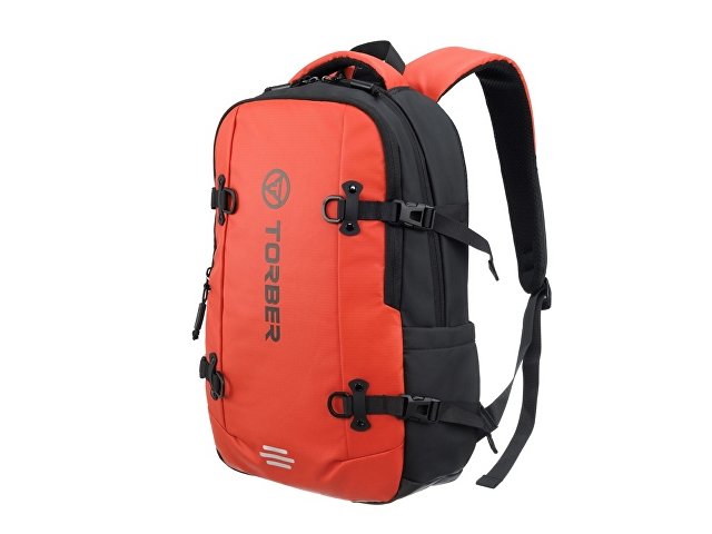 Рюкзак спортивный TORBER ЭКСТРИМ 18", оранжевый/чёрный, 31 х 12 х 46 см, 17л