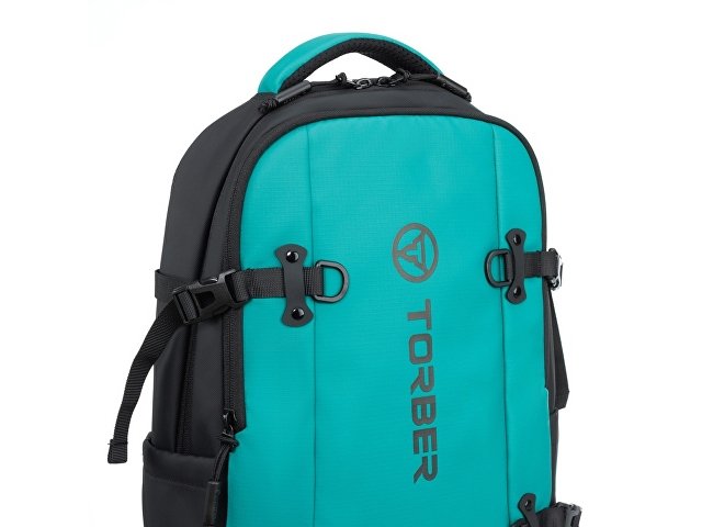 Рюкзак спортивный TORBER ЭКСТРИМ 18", зелёный/чёрный, 31 х 12 х 46 см, 17л