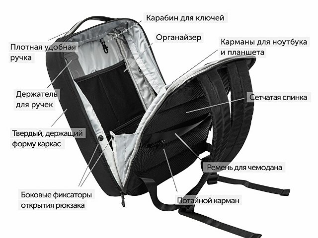 Рюкзак Toff для ноутбука 15,6'', черный (Р)