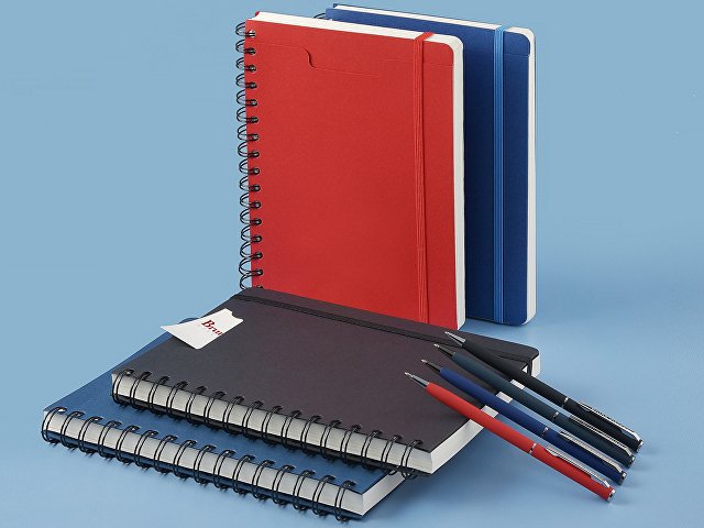 Ежедневник недатированный на гребне А5 "Pragmatic", синий (Р)