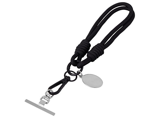 Брелок-браслет "Bohemian" c металлическим держателем для телефона, черный