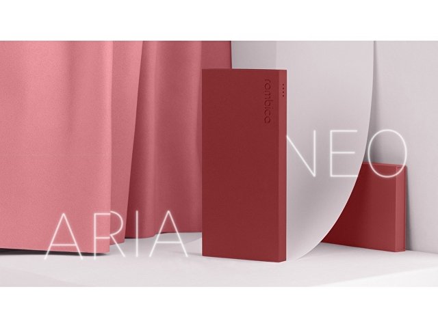 Внешний аккумулятор Rombica NEO ARIA Claret, 10000 мАч, Soft-touch, PD, QCharge, Type-C, бордовый (Р)