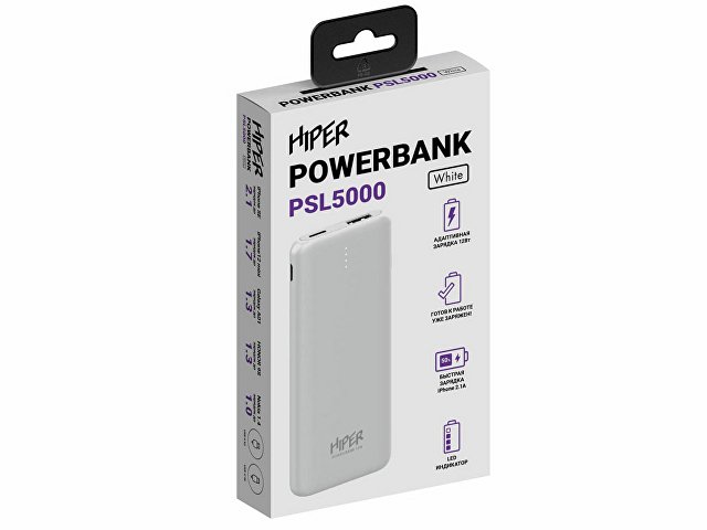 Портативный внешний аккумулятор PSL5000 White (Р)