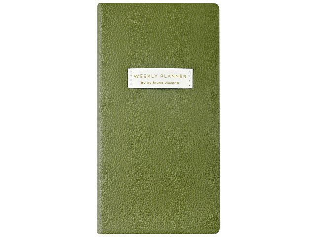 Еженедельник недатированный А6 "Verde" с нашивкой, зеленый
