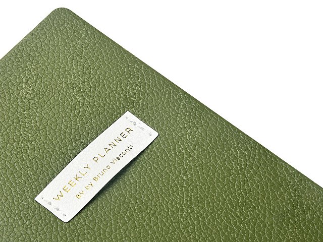Еженедельник недатированный А6 "Verde" с нашивкой, зеленый