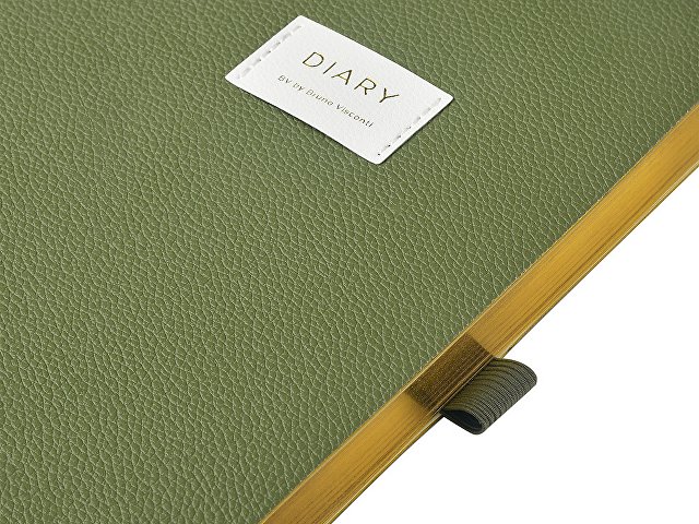 Ежедневник недатированный А5 "Verde" с нашивкой, зеленый