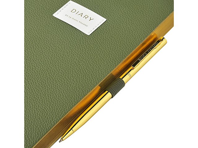 Ежедневник недатированный А5 "Verde" с нашивкой, зеленый