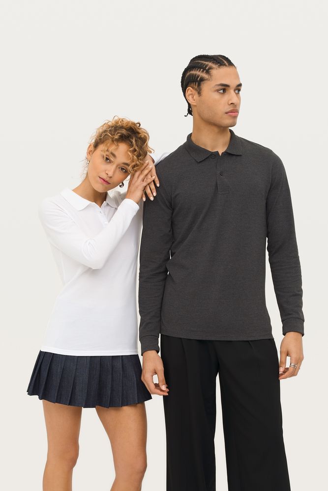 Рубашка поло мужская с длинным рукавом Perfect LSL Men, черная