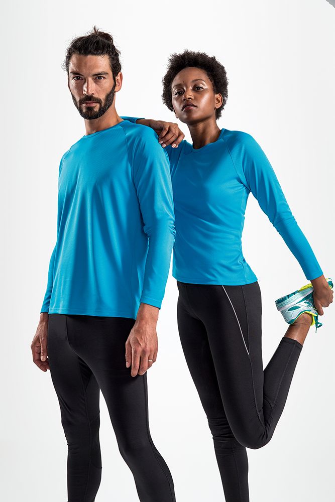 Футболка с длинным рукавом Sporty LSL Men, ярко-бирюзовая