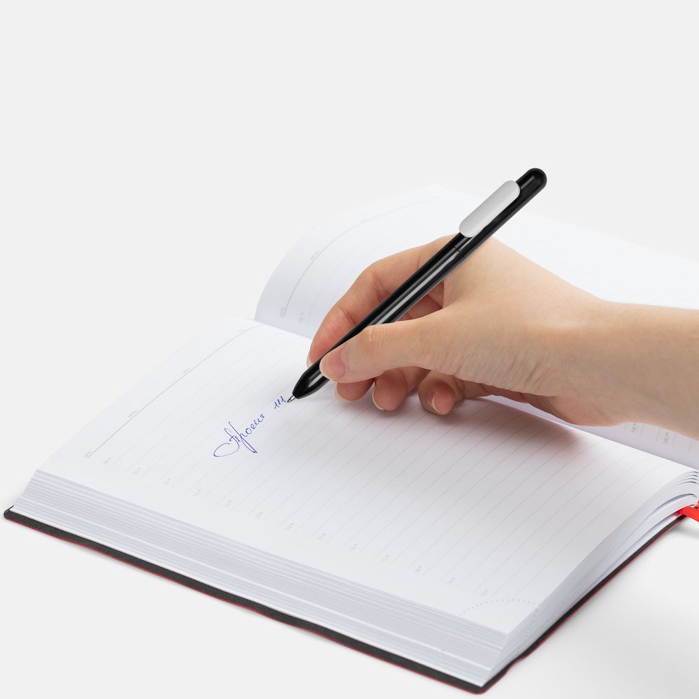 Ручка шариковая Swiper, черная с белым