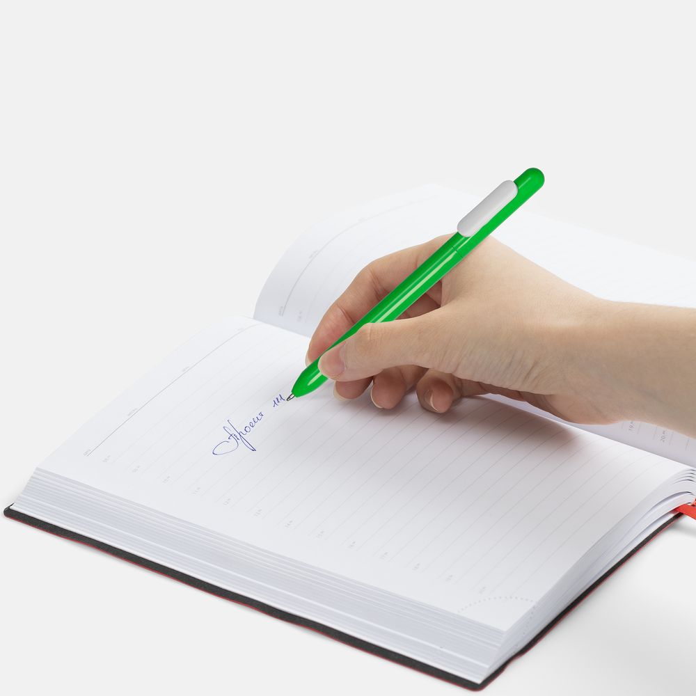 Ручка шариковая Swiper, зеленая с белым
