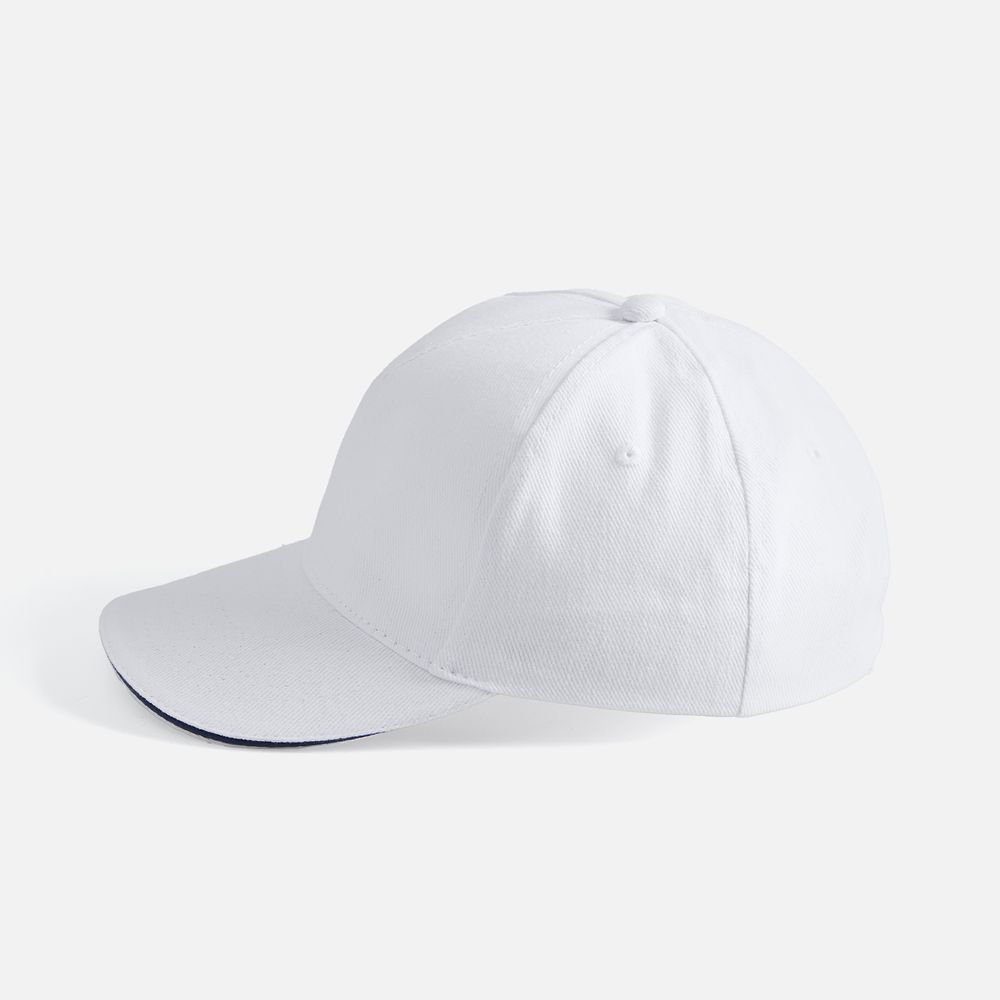 Бейсболка Long Beach, белая с темно-синим