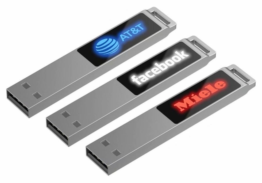 Флешка markBright с синей подсветкой, 32 Гб