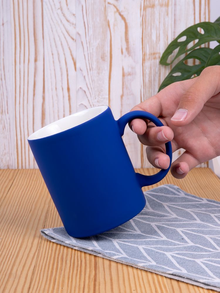 Кружка Promo Soft с покрытием софт-тач, синяя