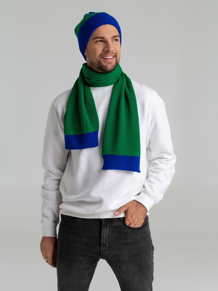 Шапка Snappy, синяя с зеленым