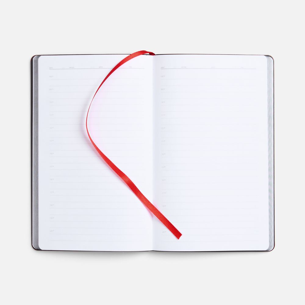 Ежедневник Trait, недатированный, черный с красным