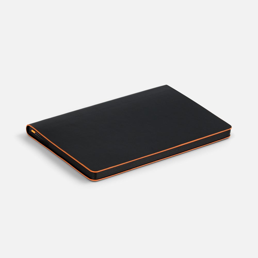 Ежедневник Trait, недатированный, черный с оранжевым