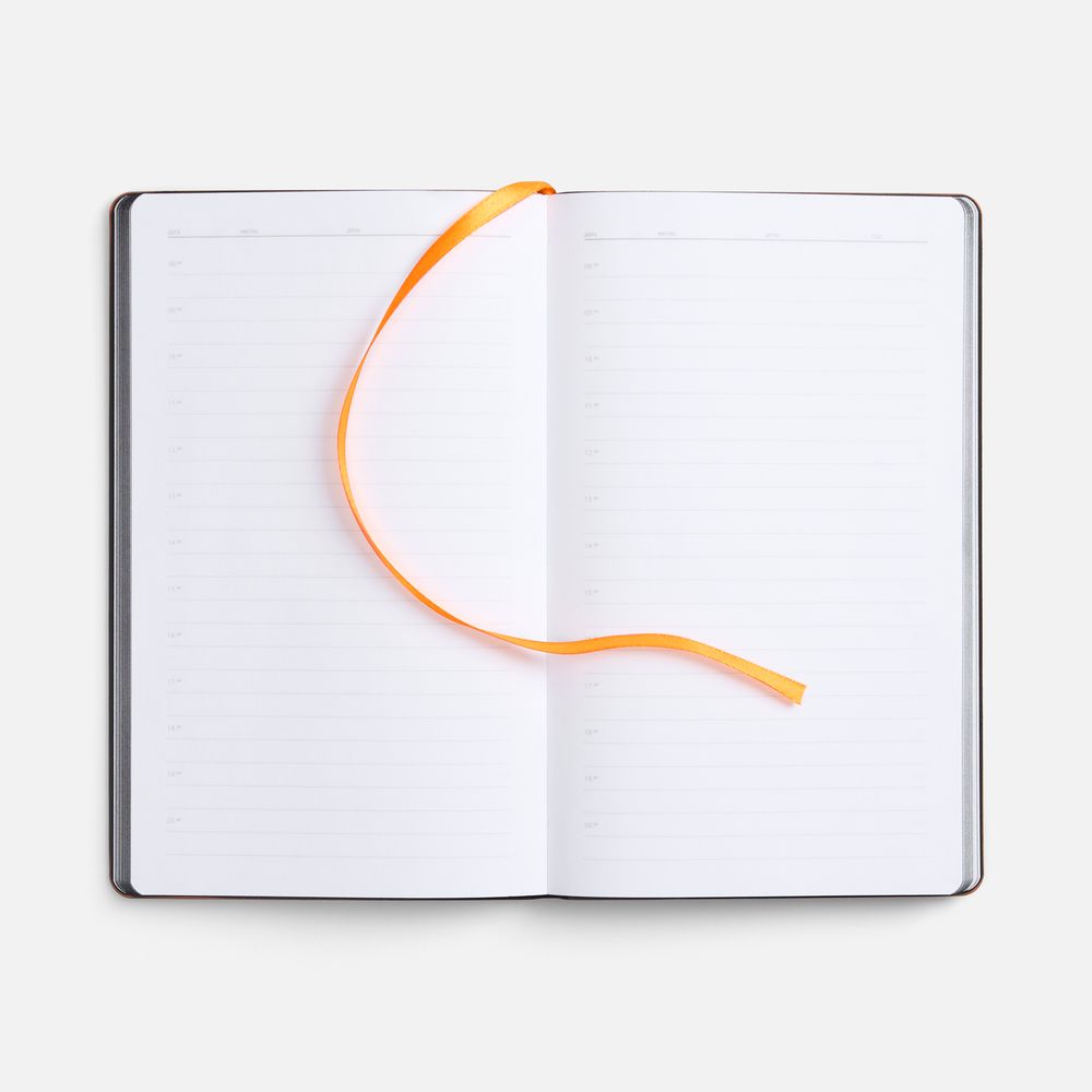 Ежедневник Trait, недатированный, черный с оранжевым