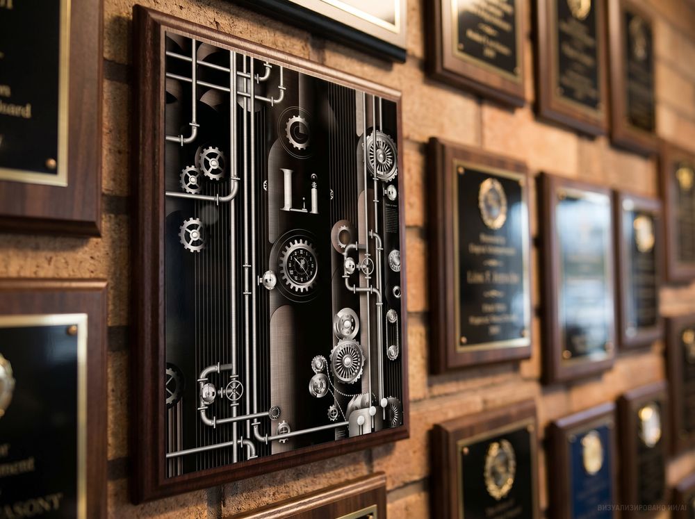 Плакетка Plaque, большая, венге с серебристой пластиной