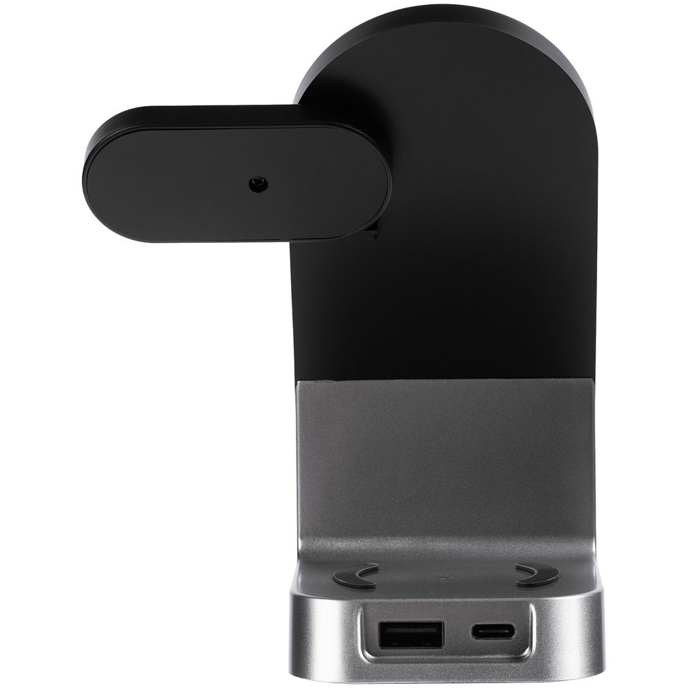 Зарядная станция с часами E-Store для смартфона, часов и наушников, черная