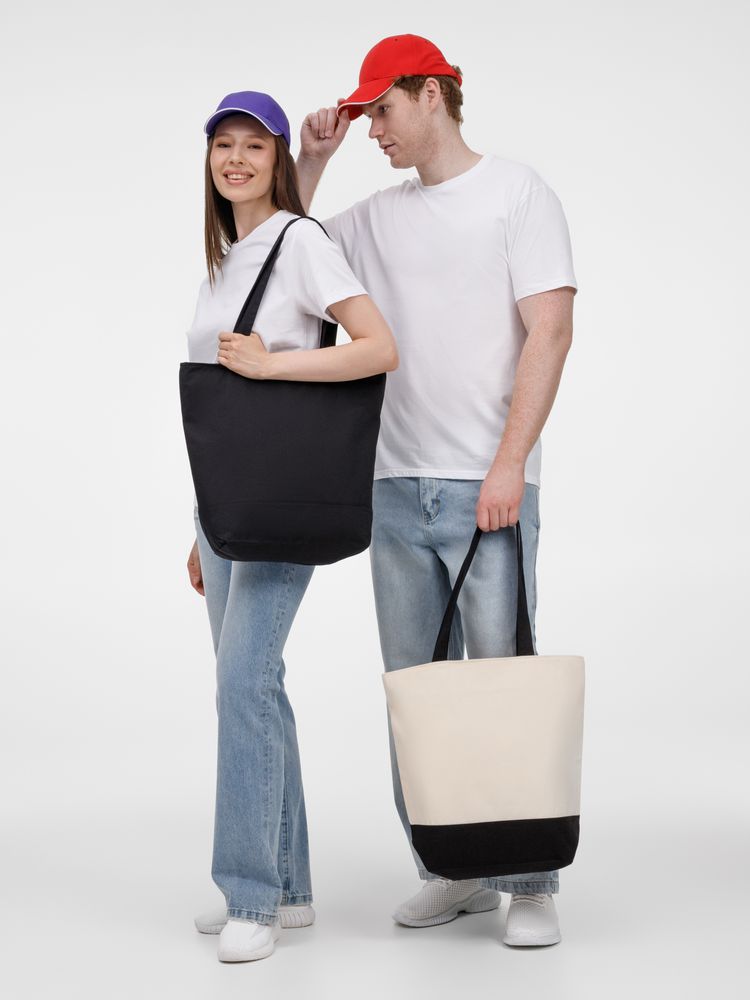 Бейсболка Canopy, красная с белым кантом