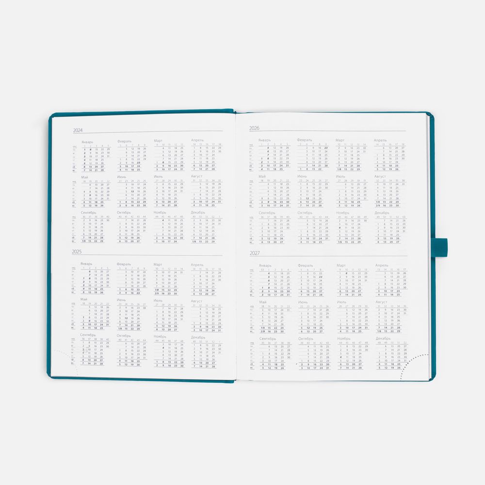 Ежедневник Favor Metal, недатированный, бирюзовый