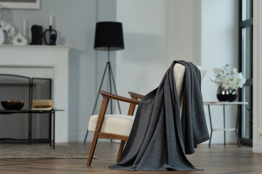 Плед Ornato, серый (кварцевый меланж)