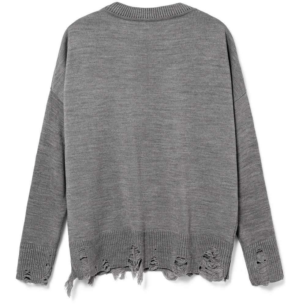 Джемпер оверсайз унисекс Grunge, серый