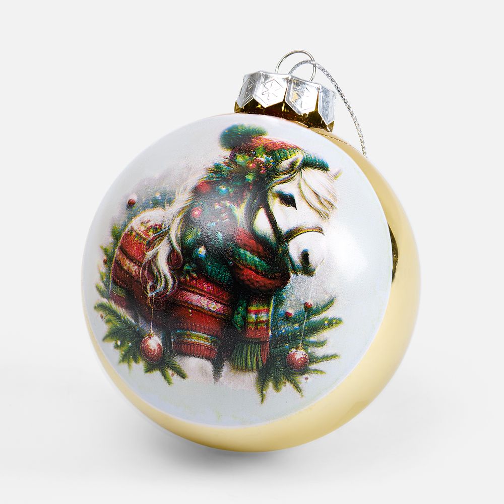 Елочный шар Finery Gloss, 8 см, глянцевый золотистый