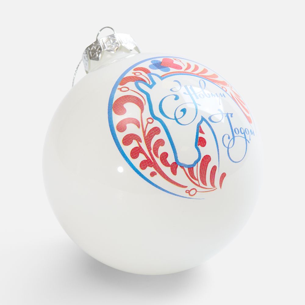 Елочный шар Finery Gloss, 10 см, глянцевый белый