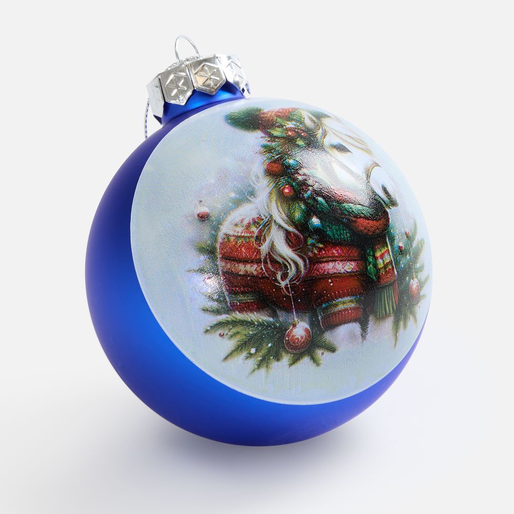 Елочный шар Finery Matt, 10 см, матовый синий