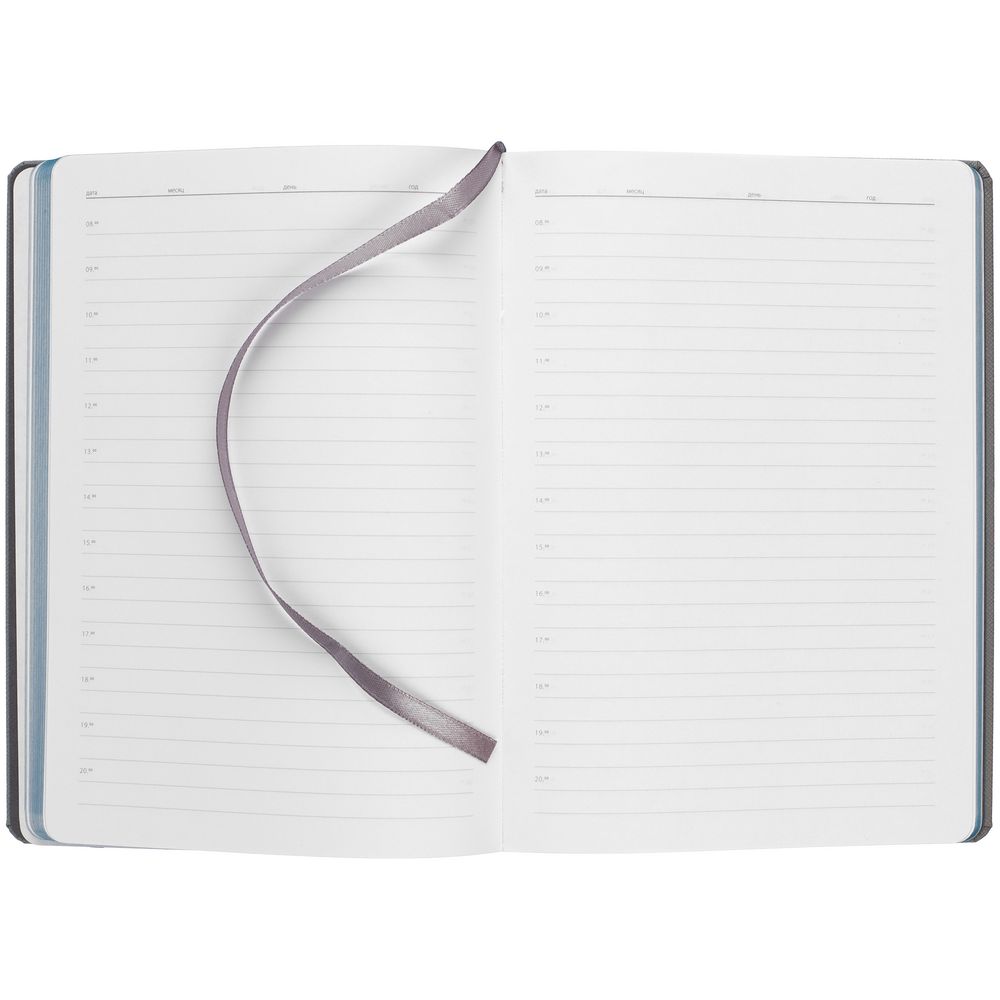 Ежедневник Rubikon на заказ, недатированный серо-бирюзовый