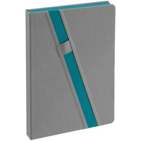 Ежедневник Rubikon на заказ, недатированный серо-бирюзовый