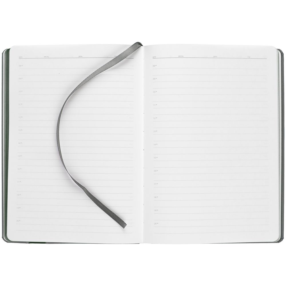 Ежедневник Rubikon на заказ, недатированный серо-зеленый