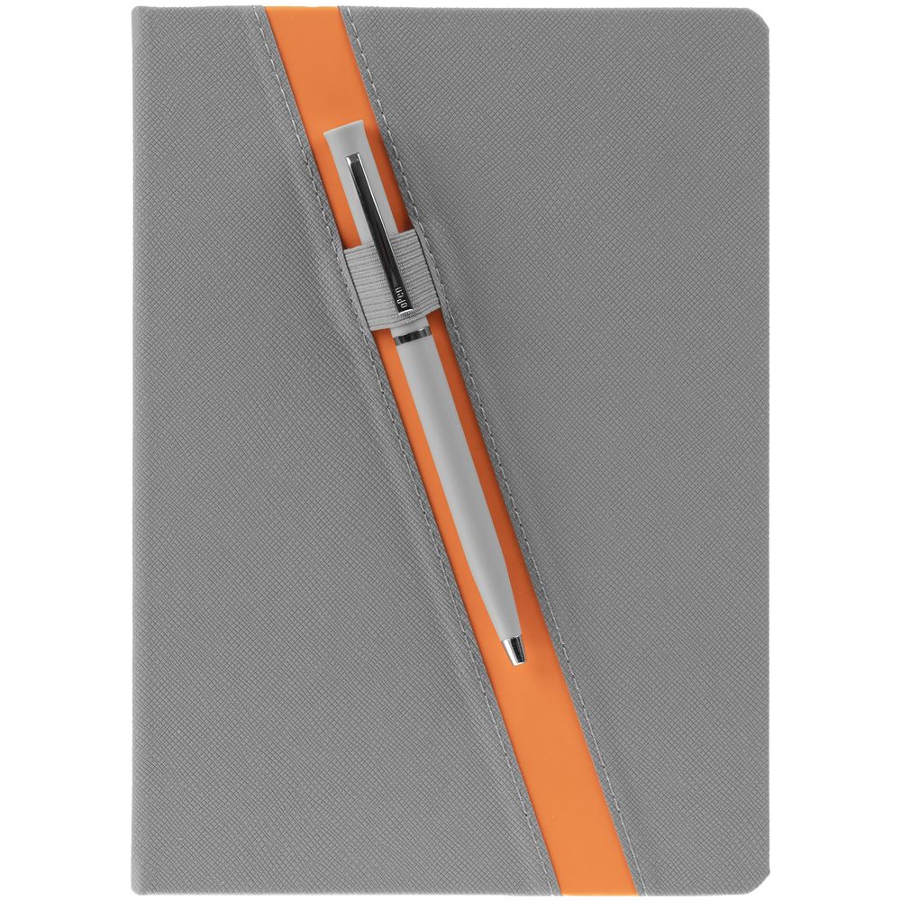 Ежедневник Rubikon на заказ, недатированный серо-оранжевый