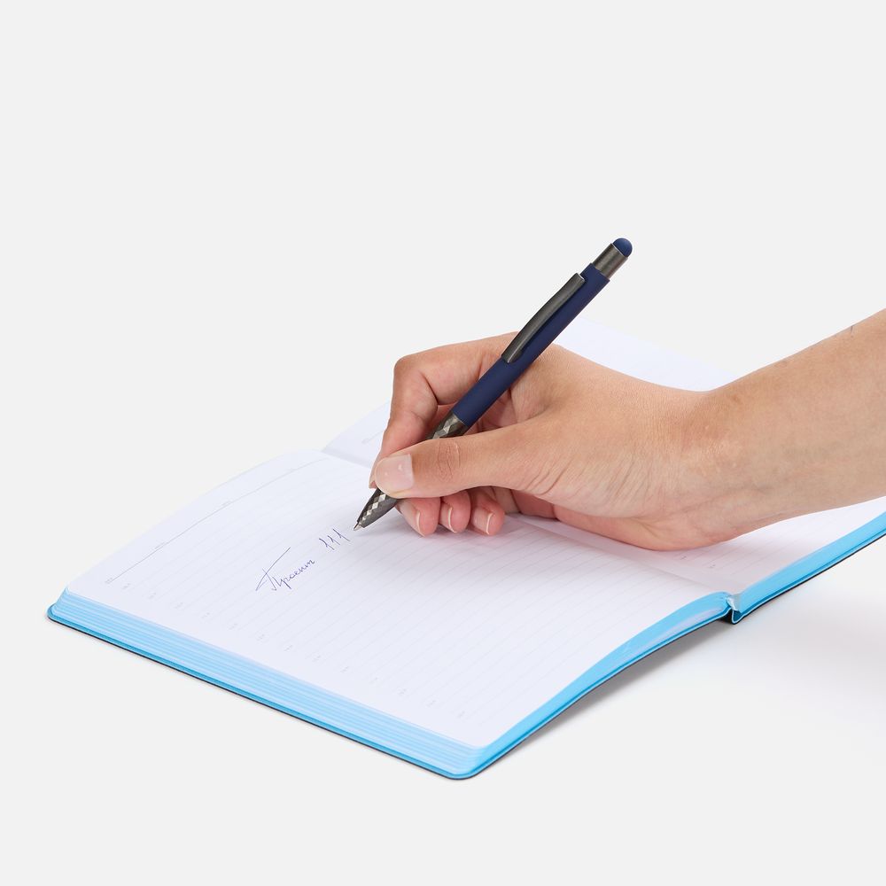 Ручка шариковая Digit Soft Touch со стилусом, синяя